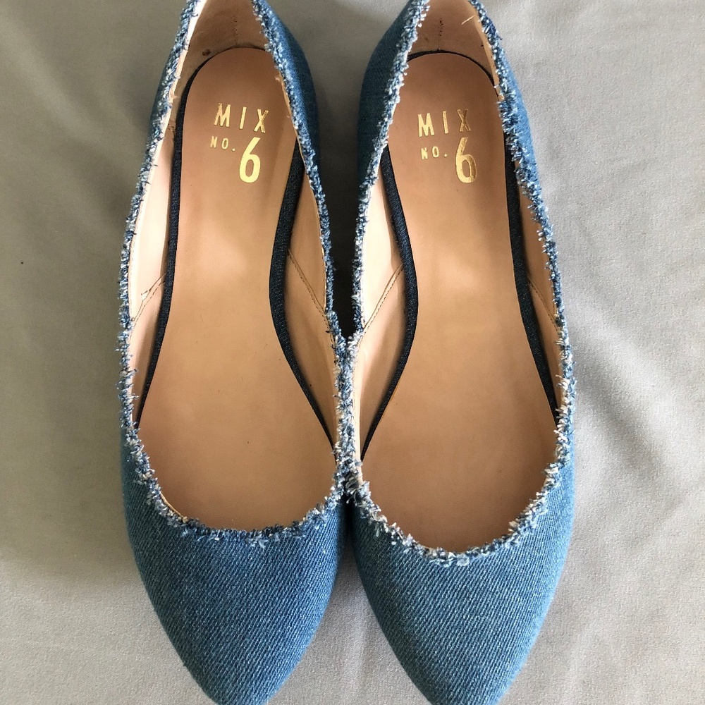 Mix No. 6 Denim Pointed Toe Ballet Flats